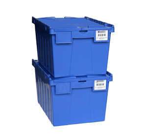 Custom Plastic <strong>Logistic</strong> Nestable Storage Industrial Tote Storage and Moving Attached Lid <strong>Container</strong> Box pp Crate - Product Image 3