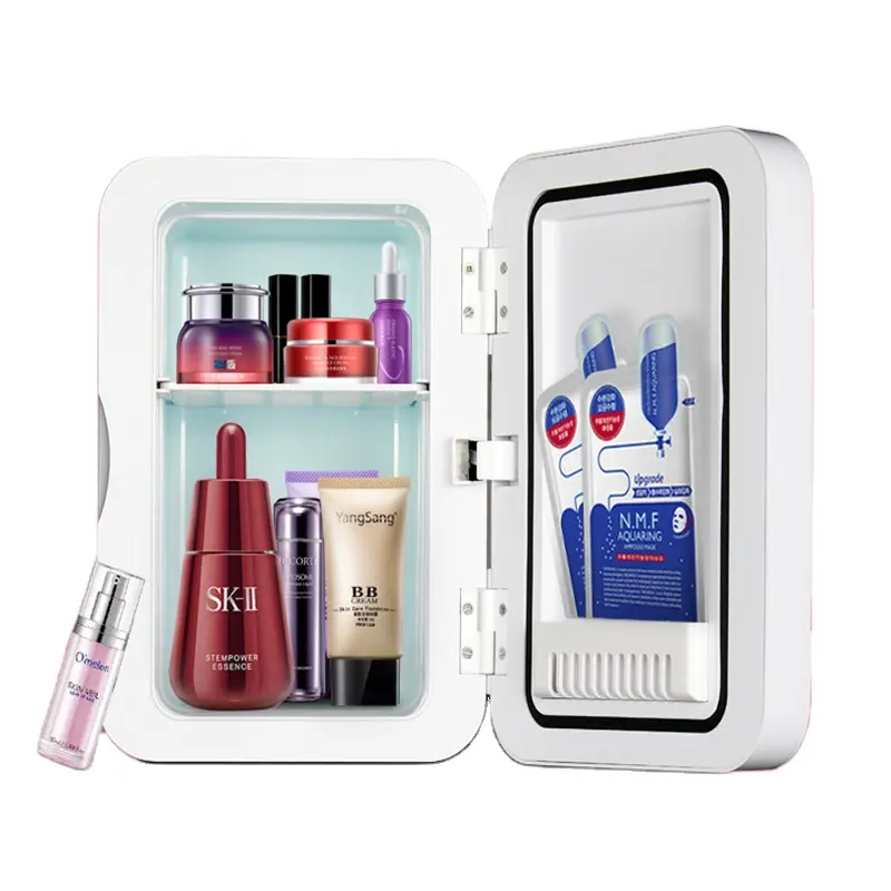 Mini refrigerador de belleza portátil para cosméticos, nevera compacta para maquillaje, refrigerador frigo con espejo, 8L