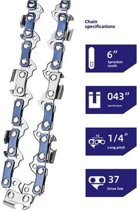 DTWB2-0002 רשת מסור שרשרת מסור להתאמה אישית 6-אינץ '1/4 אינץ' המגרש 37 קישורי כונן 4-pcs - Product Image 3