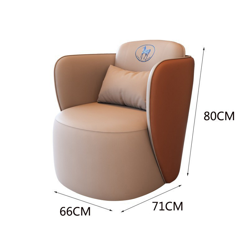 Blanco con detalles en naranja - Sillón individual