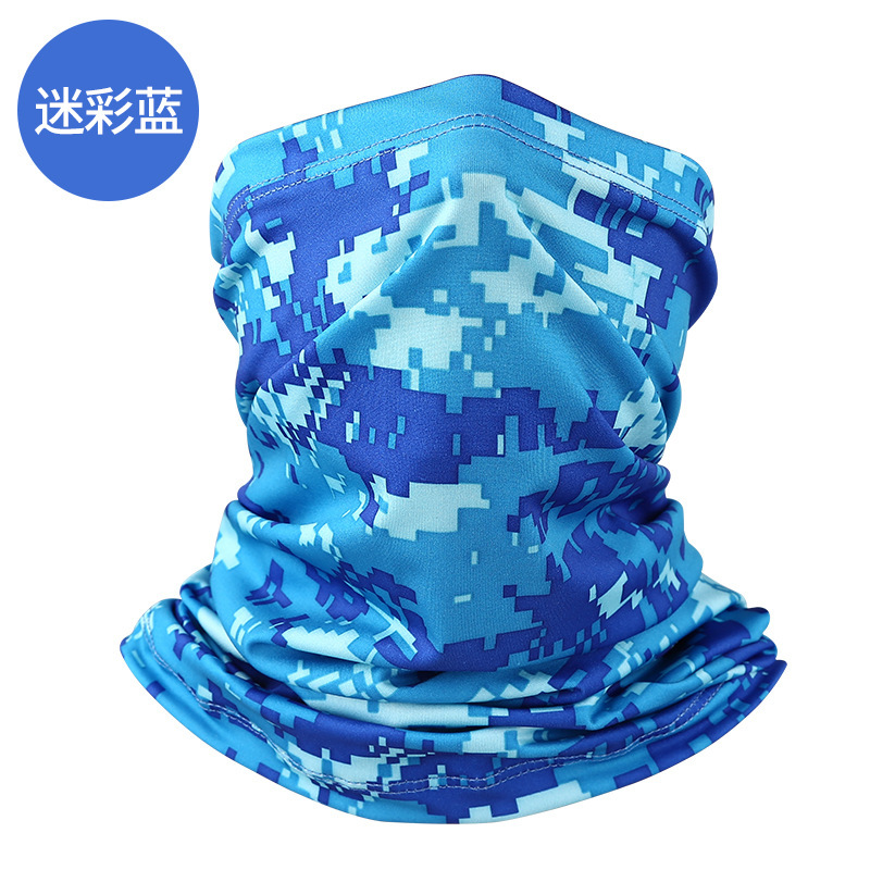 Milk Silk Headscarf - Camouflage Blue