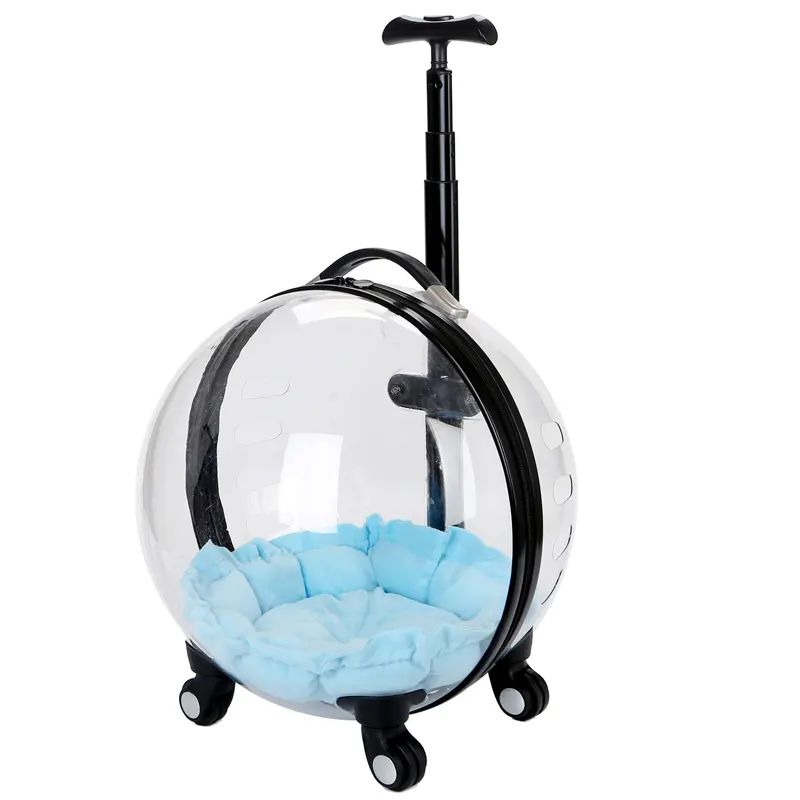 Carrello da viaggio per animali domestici in capsula trasparente per cuccioli borsa per cani con ruota Trolley