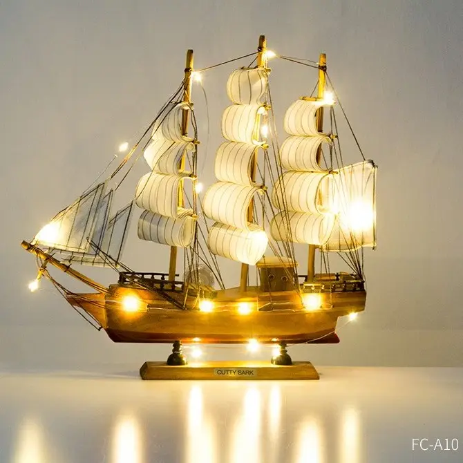 Nordische hölzerne Segelboot Modell kreative Dekorationen Desktop-Wohnkultur
