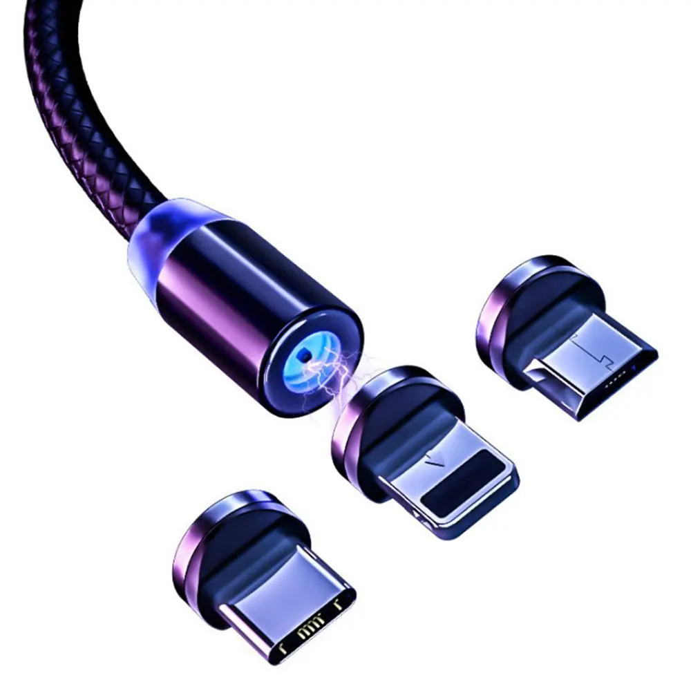 Cable micro USB original Magnético personalizado 3 en 1 Cable USB de carga rápida Accesorios para teléfonos Tipo C Micro Cables de datos