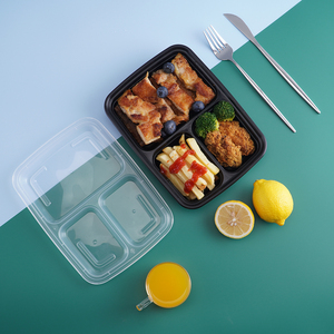 Hộp Đựng Thực Phẩm Dùng Một Lần 33OZ Bộ Đồ Ăn Bằng Nhựa 3 Ngăn Hộp Đựng Chuẩn Bị Bữa Ăn Có Thể Dùng Trong Lò Vi Sóng - Product Image 4