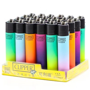 C lipper原装砂轮火石点火打火机明火火炬气体打火机使用收藏礼品1盒24件 - Product Image 1