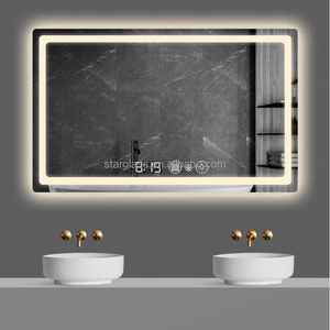 Espejo de baño LED inteligente de diseño de fábrica de Venta caliente Rectangular antivaho con luz - Product Image 1