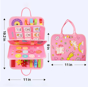 Felt Kids Busy Board Montessori <strong>Teaching</strong> Early <strong>Learning</strong> Interactive Activity unicorn Busy Board Felt for Toddlers with Bag - Product Image 1
