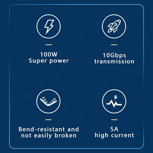 100w Emarker Cable 20V 5A PD 60W 10 20 Gbps Data Transfer Speed <strong>Usb</strong> C 3.2 Gen2 Type C to Type C Cables for Smart Devices - Product Image 3