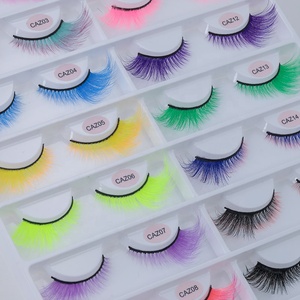 Faux Mink <strong>Eye</strong> <strong>Lashes</strong> Wholesale 3D Wispy Cat <strong>Eye</strong> <strong>Lashes</strong> Free Sample Cruelty Free Color <strong>Lashes</strong> - Product Image 3