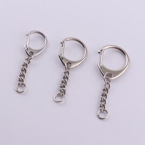Metal Blank <strong>c</strong> <strong>Shape</strong> Snap Hook <strong>Key</strong> Ring with Chain for Keychain - Product Image 2