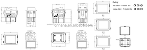 4ピンT105/55 Kcd2ロッカースイッチオンオフ機能付き4端子配線図 - Product Image 5