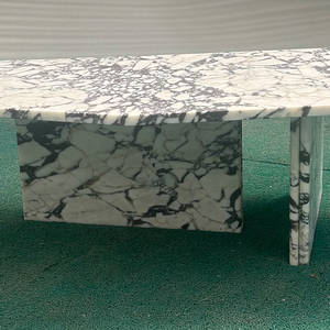 Bán Buôn Tùy Chỉnh Pháp Phong Cách Trang Trí Nội Thất Thiết Kế Đơn Giản Calacatta Viola Đá Cẩm Thạch Bàn Cà Phê Với 2 Chân - Product Image 3