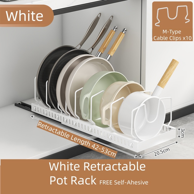 Porta Pentole-Retrattile-Bianco-42-53