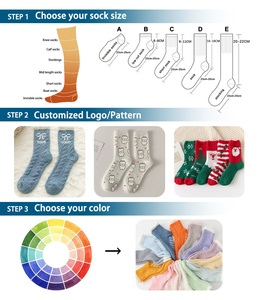 Vớ len tùy chỉnh, viền thẳng, nhuộm màu đồng bộ, chống trơn trượt, giữ nhiệt, thêu hình trái tim - Product Image 4