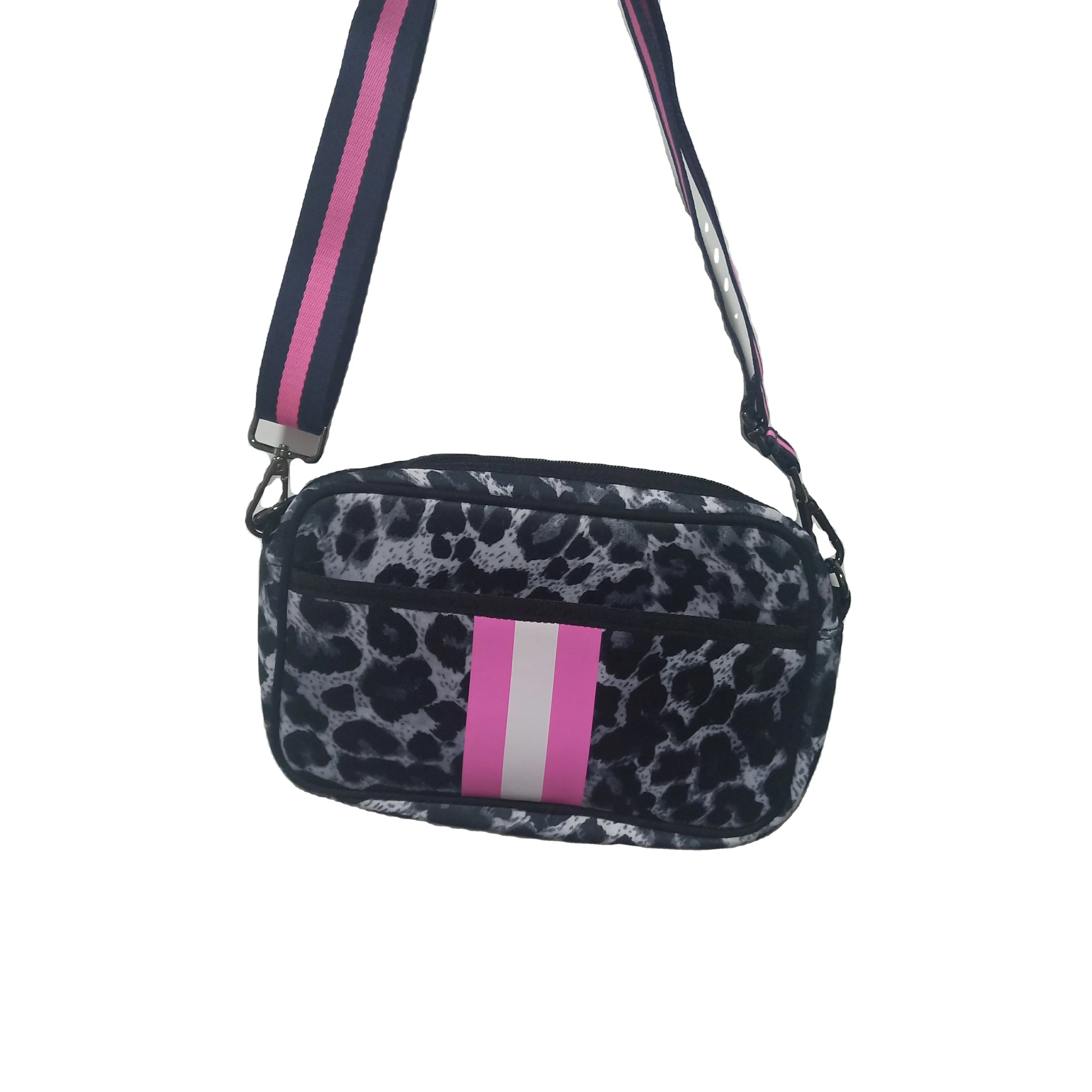RTS 50 Pcs Free Shipping Leopard Crossbody Bags For Women Neoprene Messenger Bag for Summer Beach