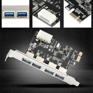 PCI E ไปยัง USB ฮับ3.0อะแดปเตอร์4พอร์ต PCI E PCIe 1X deskp การ์ดขยายคอมพิวเตอร์4 S 5Gbps ความเร็ว - Product Image 3