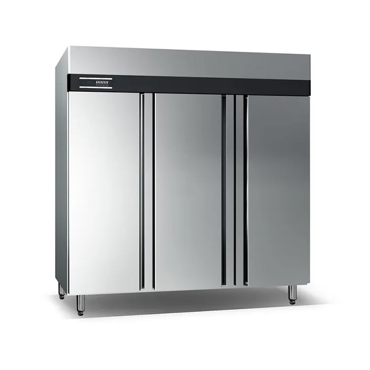 Congelador vertical de acero inoxidable para cocina, gran capacidad, para caminar