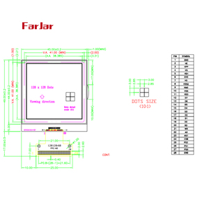 Werkseitige Lieferung 128128 128x128 cog fpc lcd display - Product Image 2