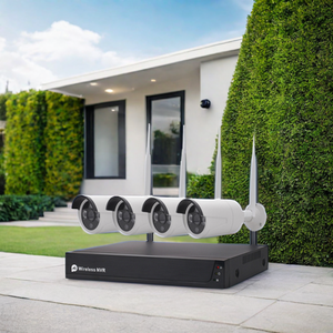 1080p IP66 impermeabile Bullet CCTV sistema Wireless 4 canali NVR kit con rilevamento del movimento per la casa telecamera esterna di sicurezza - Product Image 2