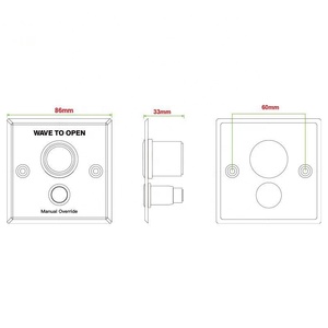 Sistema de control de acceso de puerta inteligente Sensor infrarrojo IR sin contacto Sin toque Interruptor de botón de salida de anulación manual - Product Image 6
