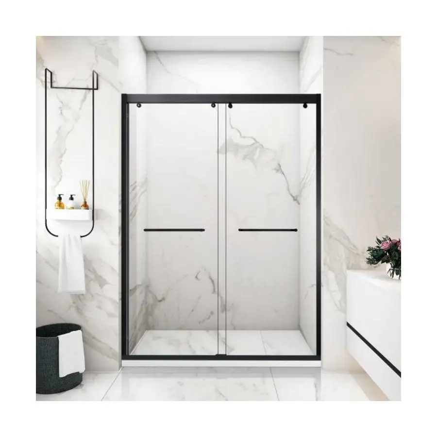 Hotel bathroom shower glass doors casement tempered glass door shower cabin frameless sliding shower door