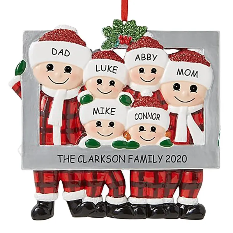 Happy Souvenirs 2023 new style Custom resin decoration snowman family photo frame ornament for tree family home ornament