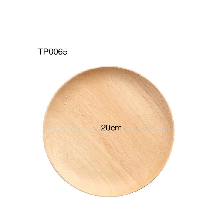 Plato redondo de madera maciza 20*2cm