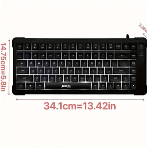 Impresión de seda Rainbow Lighting 84 teclas Teclado para juegos con cable con funciones multimedia FN + Diseño compacto sin llave - Product Image 5