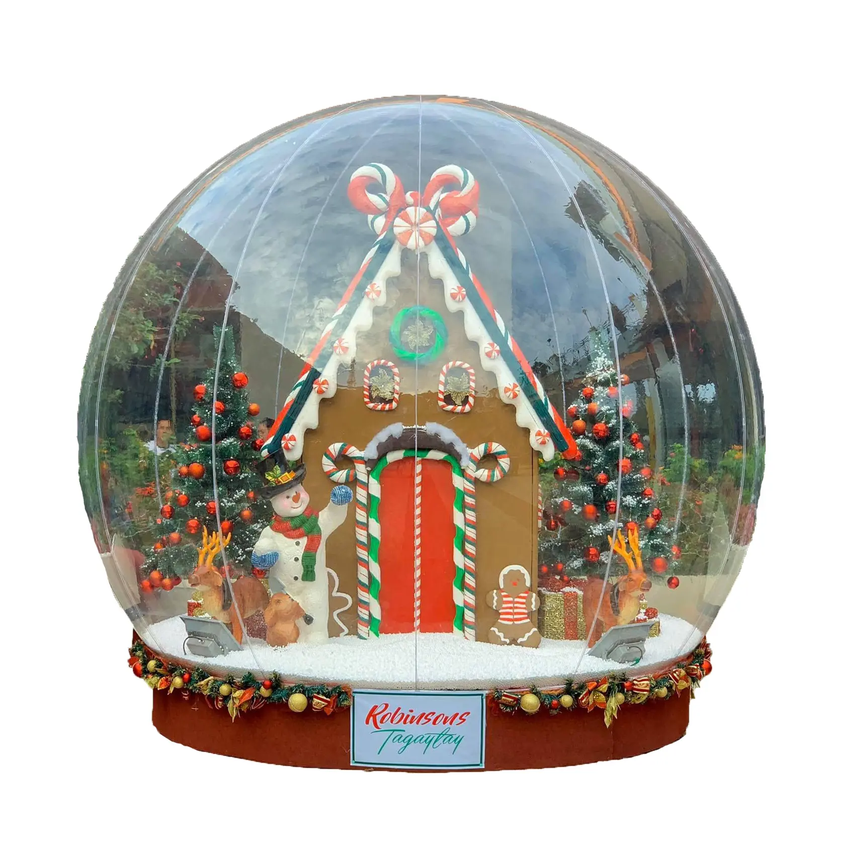 Aero-globo inflable gigante transparente para nieve, Bola de burbuja para publicidad, decoración de Navidad, bola de nieve inflable personalizada, 5m