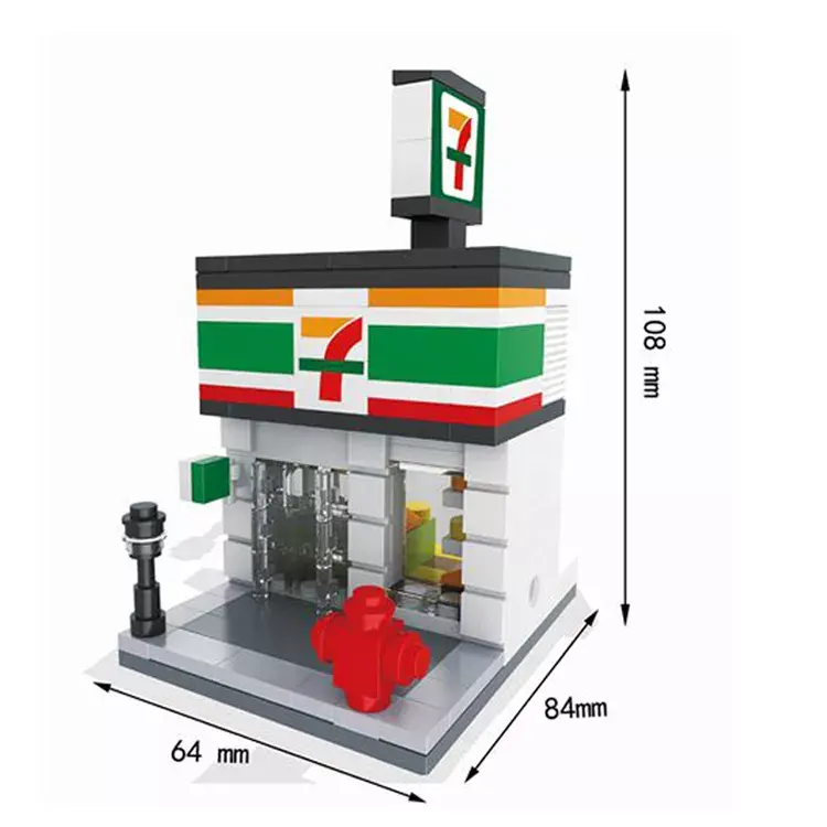 Fabriek Directe Verkoop Leverancier Speelgoedwinkel Mini Street House Nano Bakstenen Bouwstenen Speelgoed