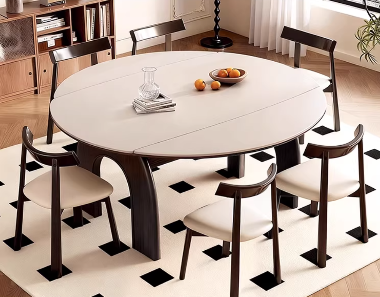 Plateau blanc + cadre en bois noir