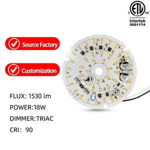 18W 120V ETL LED PCB โมดูลแผงชุดติดตั้งเพิ่มสําหรับพัดลมเพดานเพดาน FLUSH LED อุปกรณ์เสริม