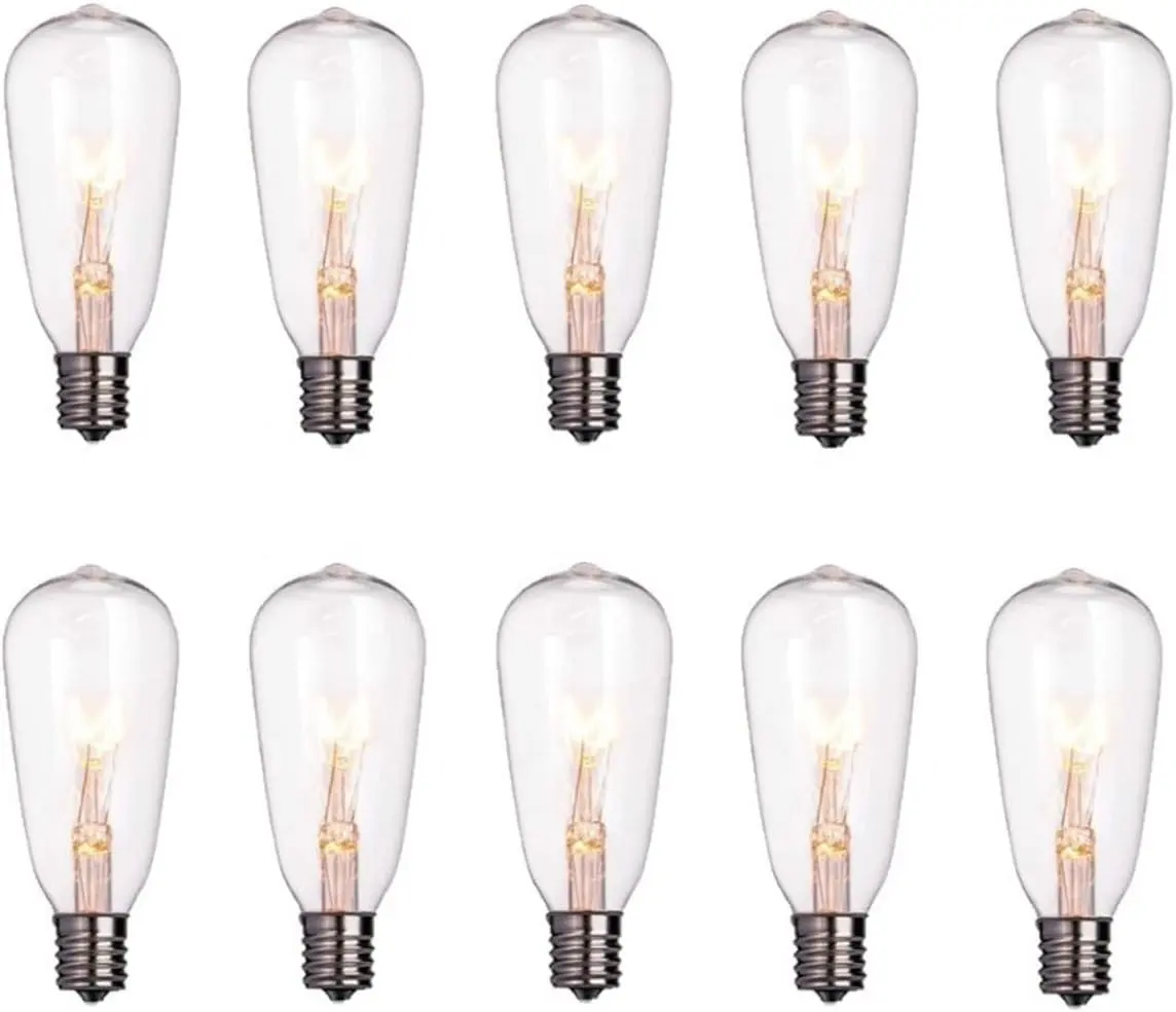 Gran lote impermeable conectable Edison luz flor lámpara UL ST40 bombilla de repuesto 10 Paquete de luz incandescente