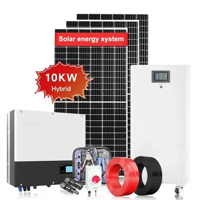 Sistema de energía solar de 5kw a 80kw con batería de iones de litio 10kw a 40kw Energía solar para uso doméstico