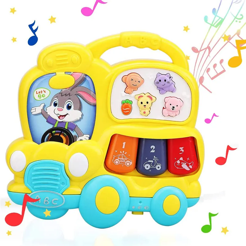 Educatieve Schoolbus Baby Muzikaal Licht Toetsenbord Speelgoed Piano Peuters Speelgoed Voor Baby 'S Als Perfect Speelgoed Babymuziek Voor Wieg