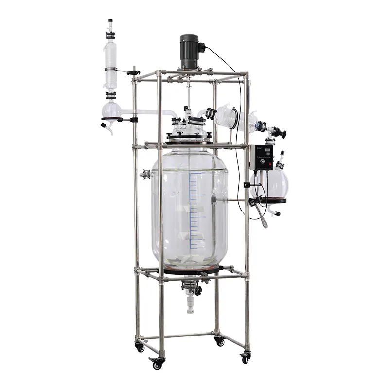 Destilação química do vapor 200 litro erva extrato 200 litros 200L ex-prova vidro encamisado pressão reator