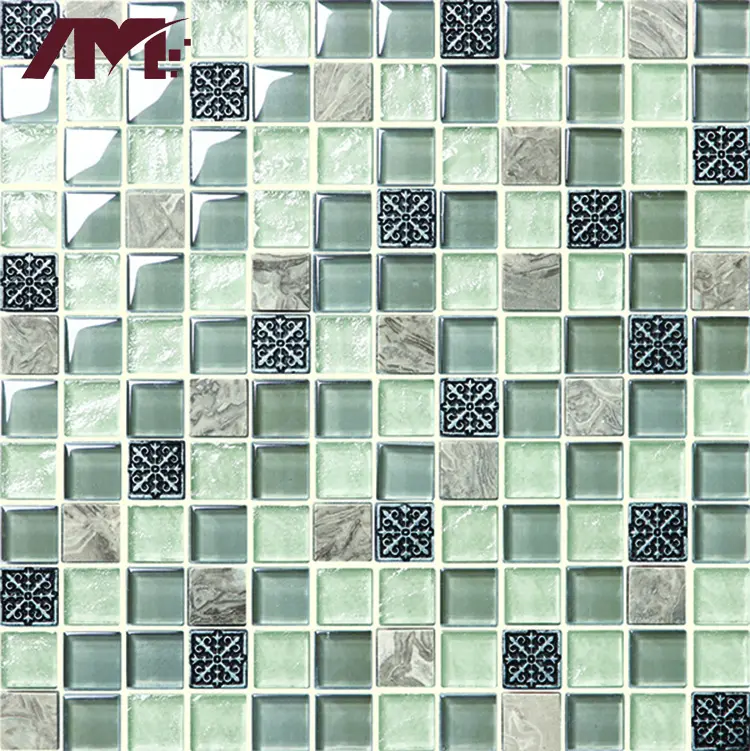 Pavimento a mosaico in resina di pietra di vetro per interni 300x300mm in cina