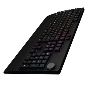 Teclado de goma GX650 para videojuegos, estructura de teclas retroiluminadas, RGB, función Macro, micrófono, ecualizador de música, LED - Product Image 3