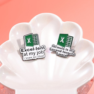 Sáng Tạo Excel bảng tính men chân văn phòng tùy chỉnh phần mềm Logo worksheet trâm cài ve áo huy hiệu trang sức phụ kiện trang trí - Product Image 5
