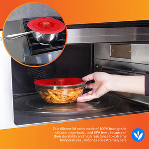 Multi-purposed Silicone Nắp Đậy Cho Bát Hút Mạnh Silicone <span class=keywords><strong>Pot</strong></span> Bìa Lò Vi Sóng An Toàn Silicone Box Nắp - Product Image 4