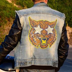 Commercio all'ingrosso brillante Elvis Presley Team logo grande paillettes Patch di alta qualità squadra di Baseball ricamato logo toppa di ferro per Jeans - Product Image 4