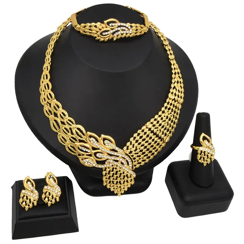 Orecchini e borchie orecchini gioielli Dubai gioielli set di gioielli in oro multicolore acciaio inossidabile alla moda nuova borsa in lega di zinco da donna
