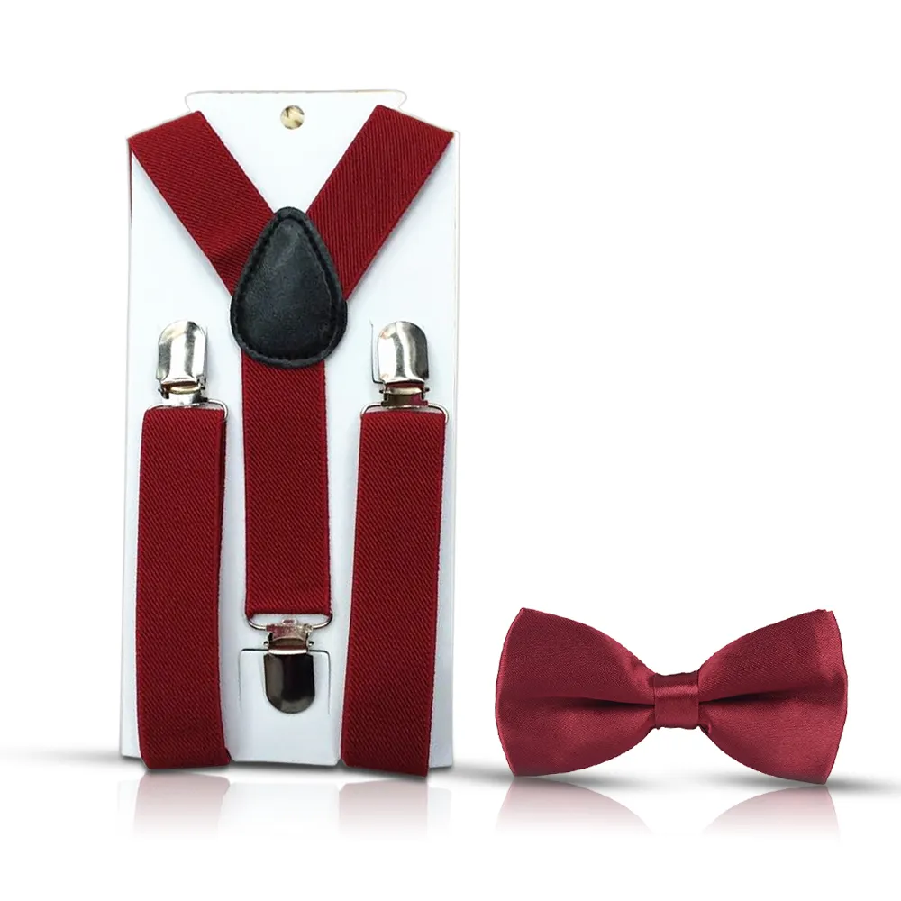 Kids Elastic Suspenders Fliege Set Passender Smoking Anzug Unisex Boy Girl Fliege Hochzeits kostüm Verstellbarer Y-Back Brace Gürtel