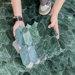 Lander đá Verde Guatemala đá cẩm thạch Gạch <span class=keywords><strong>Mosaic</strong></span> Retro thiết kế tường đá gạch - Product Image 3