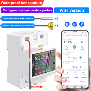 ATORCH AT4PTW AC220V 100A Controlador de temperatura Interruptor de temporizador para calefacción Refrigeración WiFi Tuya Din Rail Termostato Incubadora - Product Image 2
