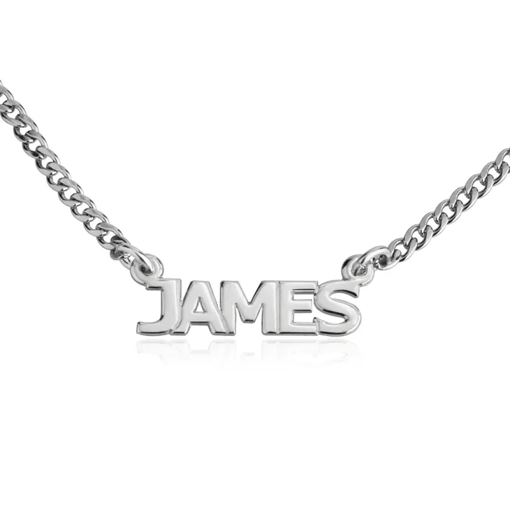 Cuban Link Name Necklace in Capitals Jewelry 316l Stainless Steel PVD 18k Gold Plated Waterproof Engrave Cool Name Necklace