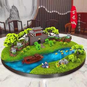 Customizable Model of the Centerpiece of the Hotel Dining Table Desktop <strong>Center</strong> Floral Ornament Artificial Decorative Green Moss - Product Image 1