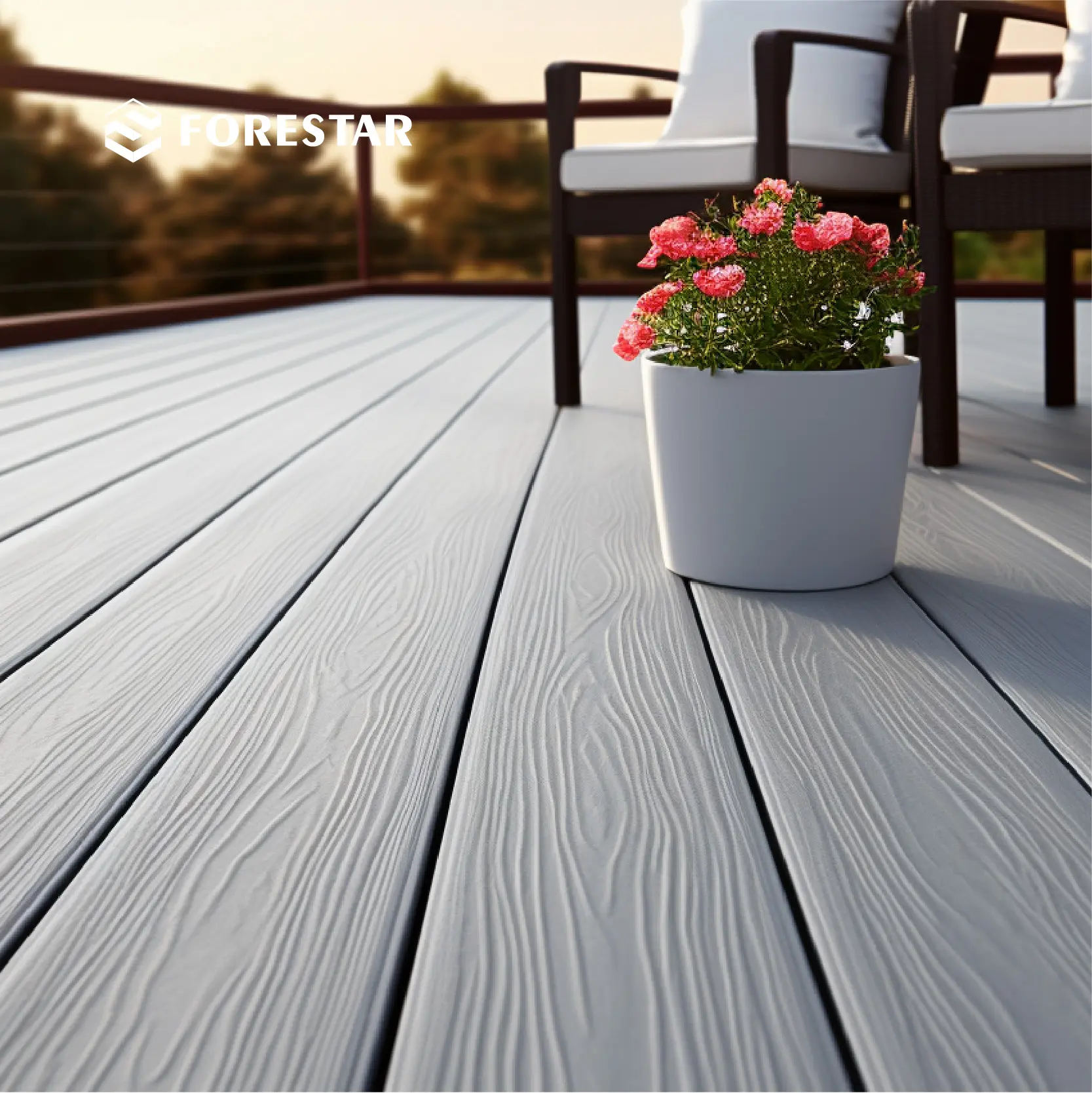 WPC/BPC Teak color WPC terrazza esterna ignifuga fibra di legno rivestita impermeabile Decking composito di alta qualità antiscivolo