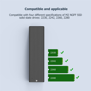 ORICO M2PF-C3 tip-c M.2 NGFF SSD mobil muhafaza alüminyum alaşımlı USB3.1 5Gbps harici katı hal sürücü kutusu kılıf - Product Image 3